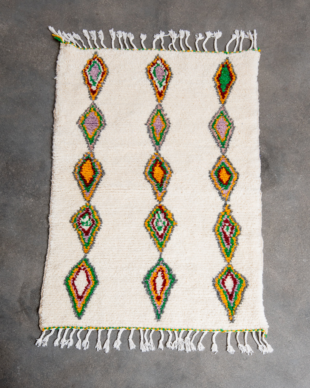 Modern designer handcrafted Berber rug from morocco Azilal with beautiful colors and patterns.